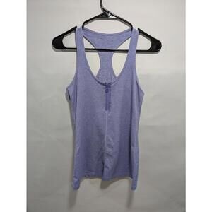Womens Lululemon Long Distance Heathered Blueberry Jam Blue Tank Top Shirt Sz M